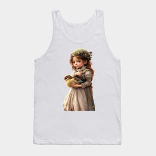 Cute girl carrying a bird Tank Top